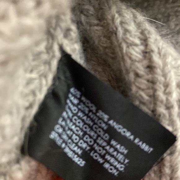 Club Monaco wool and angora blend cropped cowl neck sweater in grey - Picture 7 of 9